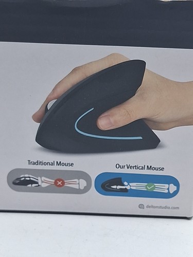 Delton Ergonomic Wireless 12 Series Mouse Battery Operated Black NO DONGLE - Picture 3 of 8