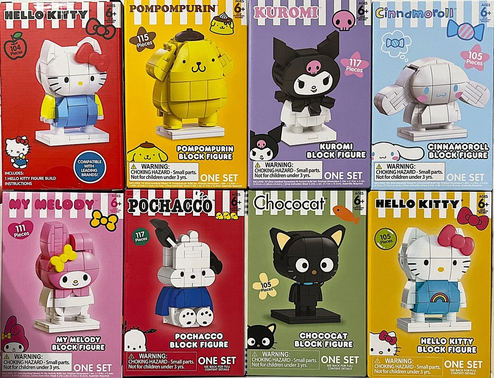Lot of 8 Sanrio Hello Kitty And Friends Block Figure Building Sets Brand New 6+ - Image 2 of 3