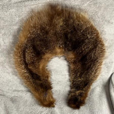 Vintage Genuine Raccoon Fur Collar Shawl Wrap Hollywood glamor Luxury Winter