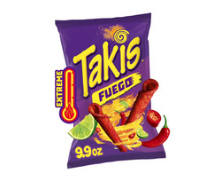 Takis Fuego Rolled Tortilla Chips, Hot Chili Pepper  Lime Flavor 9.9 oz 1 BAG
