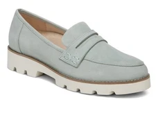 Vionic Cheryl Womens  7 Medium Platform Loafer Shoe Lichen Blue Nubuck New