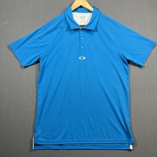 Oakley Hydrolix Polo Shirt Men Large Short Sleeve Blue Golf