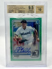 2020 Bowman Chrome Green Shimmer 52/99 Rookie Auto JJ Bleday BGS 9.5/10 Gem Mint