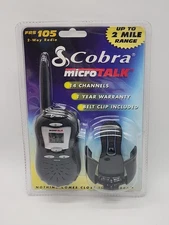 NEW COBRA microTALK FRS 105 Two Way Radio 4-Channel Walkie Talkie w/ Belt Clip
