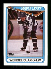  79 Wendel Clark LW 17 Maple Leaf 1990 Topps Hockey Sports Trading Card 