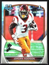 Jordan Addison 2022 Bowman University Chrome SILVER HOLO USC Trojans