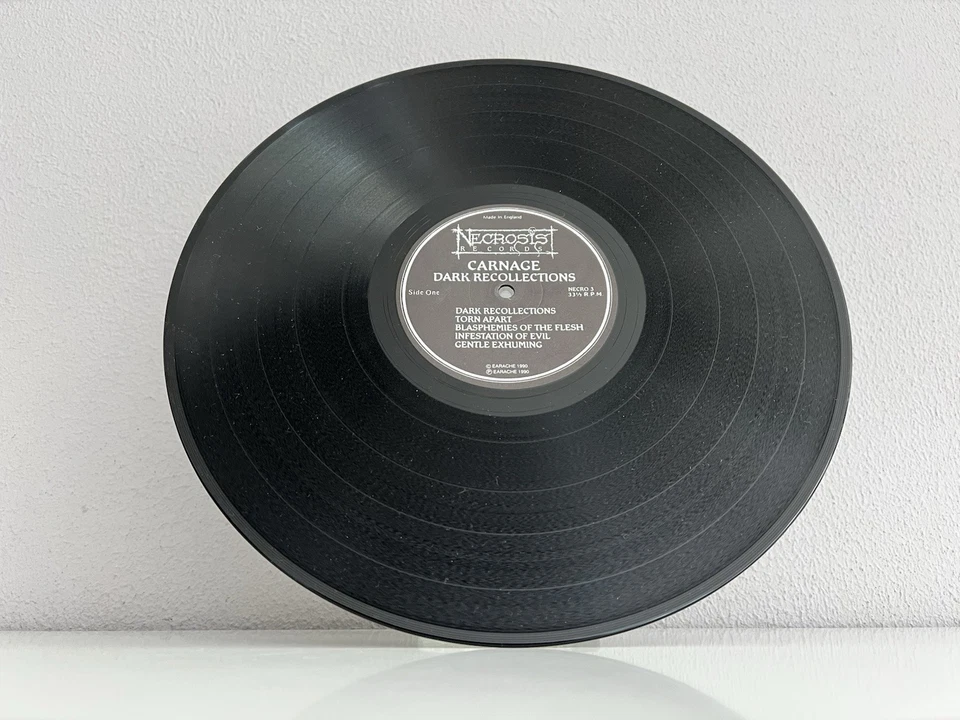✅ CARNAGE • Dark Recollections • 1990 VINYL/LP (UK Necrosis Rec. NECRO 3)Earache - Bild 4 von 4