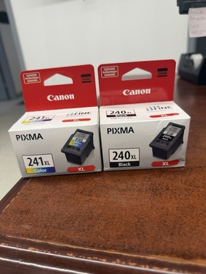 Canon PIXMA 240XL Black & 241XL Tri-Color Genuine/Original Inkjet Ink