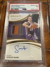 PSA 7 Steve Nash Patch Autograph Immaculate Game Used On Card Auto /49