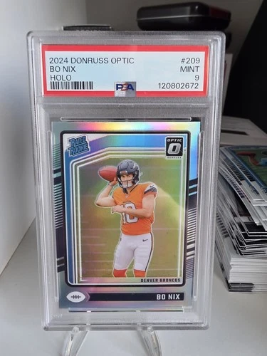 2024 Panini Donruss Optic Holo Prizm Bo Nix #209 PSA 9 MINT Rookie RC
