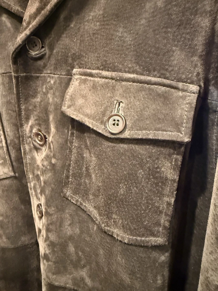 BC Ethic Men's XL Genuine Suede Leather Jacket Brown Custom Crafted Vintage 90s - Image 2 of 4