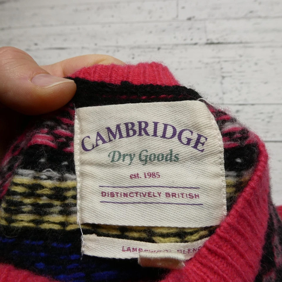 Suéter de lana de cordero Cambridge Dry Goods para mujer rosa mediano Fair Isle Foto 4 de 4