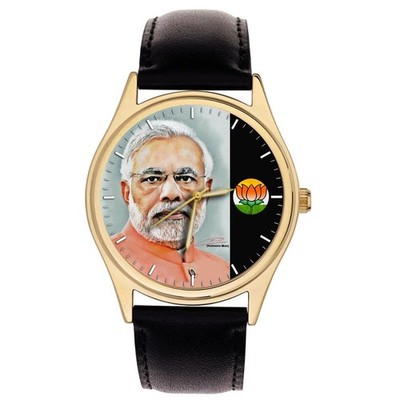 INDIA PRIME MINISTER NARENDRA MODI,  PORTRAIT ART SOLID BRASS WATCH