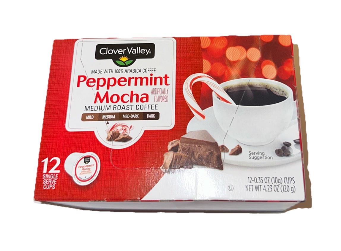 Peppermint Mocha Best Mocha K Cups Clover Valley Peppermint Mocha Medium  Roast Coffee 12 Single Serve K-Cup Pods
