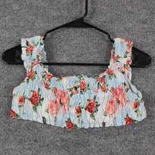 Agua Bendita Top Medium Swim Celia Cotton Candy Floral Ruffle Beach Pool Resort