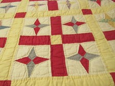 Vintage Hand Made Four Point Star Quilt