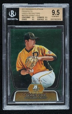 2012 Bowman Platinum Prospects Green Refractor 288/399 Gerrit Cole #BPP69 1ti6