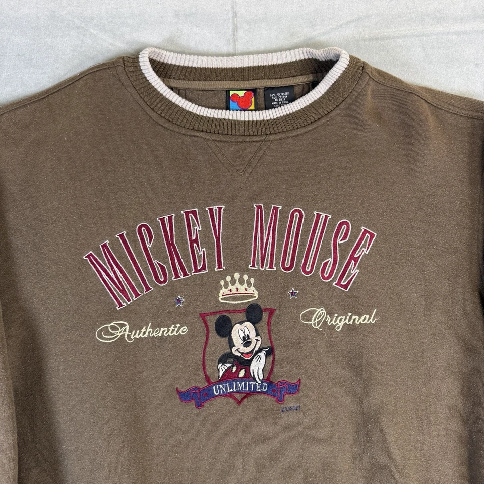 Sudadera De Colección Mickey Unlimited Mickey Mouse Para Hombre XL Marrón Disney Años 90 Foto 2 de 4