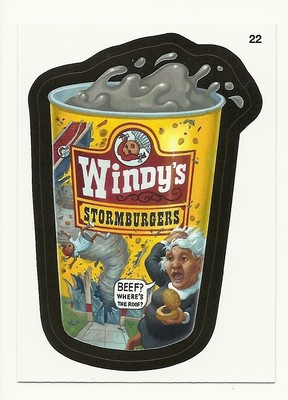 WACKY PACKAGES SERIES #9 - WINDY'S HAMBURGERS - STICKER #22 - MINT!!