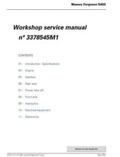 Massey Ferguson 5400 series Dealers Workshop Manual Get it Today