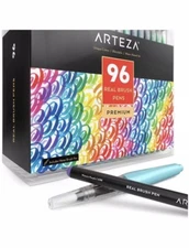 Arteza Real Brush Pens, 96 Paint Markers with Flexible Brush Tip, Professional 