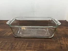 Pyrex Clear Glass Green Tint Loaf Pan  213-R- 1.5QT /1.5L Made In USA
