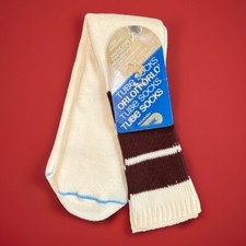 VTG 80s Tube Socks Ridgeview Striped Orlon Acrylic USA 20  NOS Football Burg.