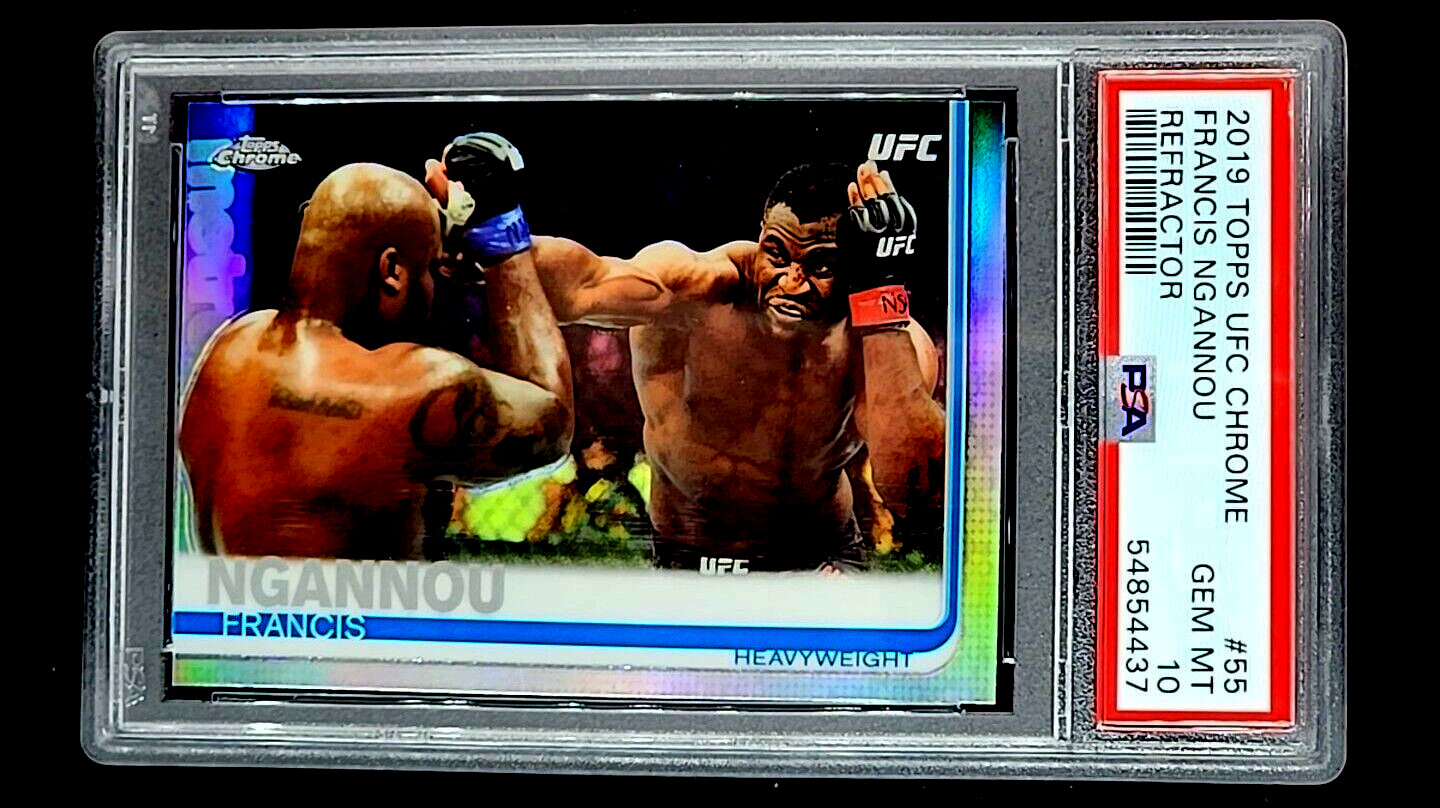 2019 Topps Chrome UFC Silver Refractor #55 Francis Ngannou PSA 10 Gem Mint POP 9