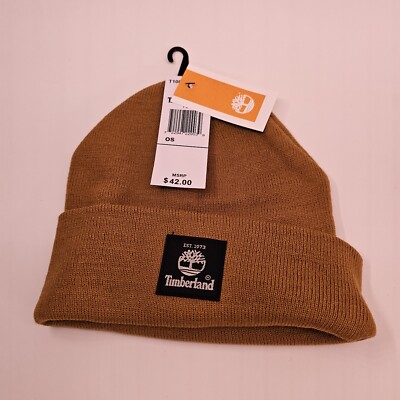 Mens Timberland Classic Tan Wheat Beanie Skully Skull Cap Hat NEW