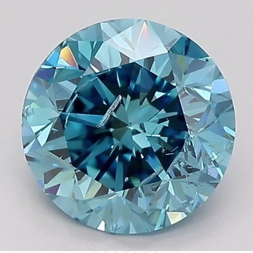 Lab Grown / Created IGI Certified Round 1.84ct I1 Diamond Fancy Vivid Blue - Video 1 of 1