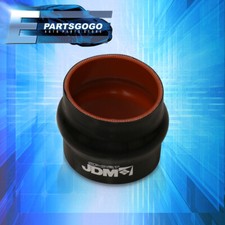 3.5 89mm Straight Bellowed Hump Black 3ply Silicone Coupler Turbo Piping Intake