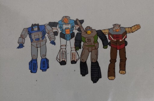 Original 1980's Japan Transformers Animation Cel Headmaster Team