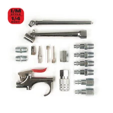 17 Piece Compressor Accessory Inflation Kit, Pneumatic Blow Gun Tool, Air Chucks