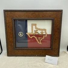 Patriotic Decor - State Of Texas 3-D Wood Carved Sign And Solitare Lone Star