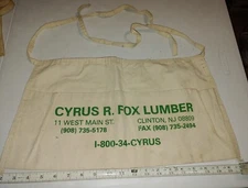 Vintage Cyrus R. Fox Lumber Clinton NJ Advertising Hardware Store Nail Apron