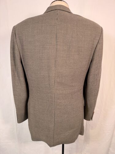 Hugo Boss Poseidon Wool Brown Beige Houndstooth Blazer Jacket Sport Coat Sz 48 - Picture 4 of 14