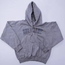 90's Silver Dollar City Gray Embroidered SDC Logo Hoodie Sweatshirt Medium M Vtg