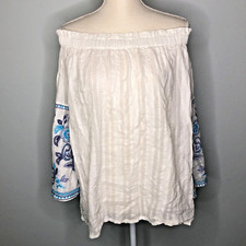 Saks Fifth Avenue Womens Embroidered Off-The-...