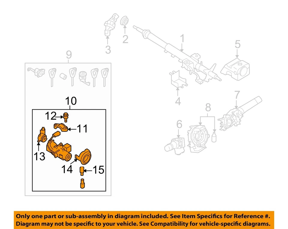 Used Ignition Switch fits: 2011 Subaru Legacy AT Grade A - Image 3 of 4