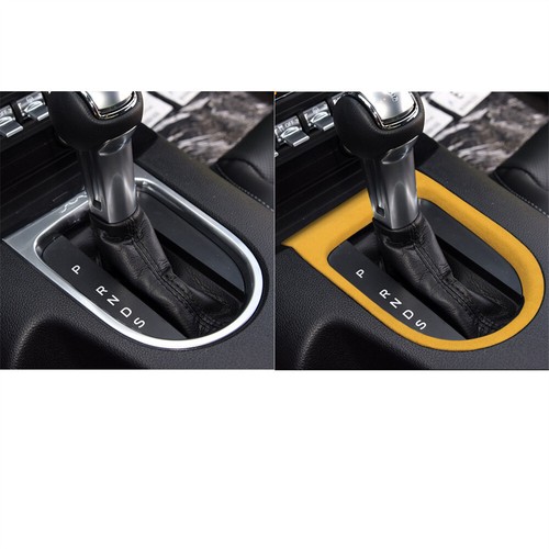 Suede Yellow Center Console Gear Shift Box Panel Trim For Ford Mustang 2015-2023 - Picture 5 of 10