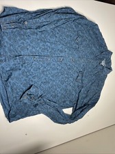 Cinch Modern Fit Blue Long Sleeve Button Western Dress Shirt Mens Size XL