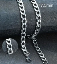 Stainless Steel 7.5mm Cuban Chain ( 20 inch,24 inch)