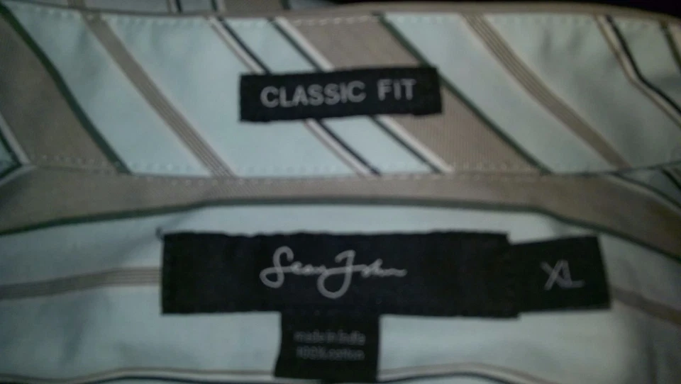 Sean John Mens Shirt Size XL X Large Multicolor Striped - Image 2 of 3