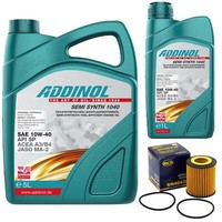 MotoröL Set Addinol 10W-40 Semi Synth 6 Liter + ÖLfilter FüR Mazda 6 Stufenheck