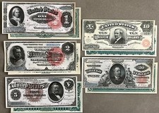 Reproduction Set 1886 Silver Cert US Currency Copies $1 $2 $5 $10 $20 See Below!