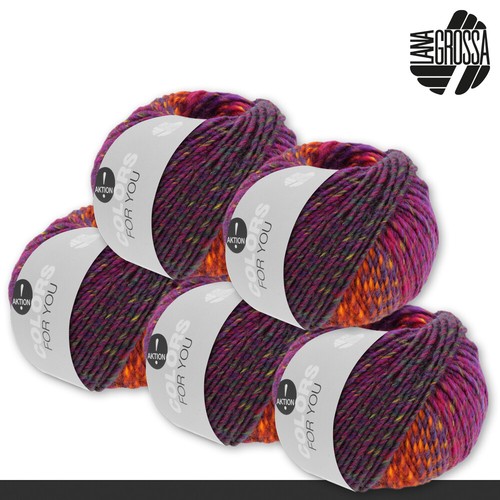 Lana Grossa 5x50 g Colors for you Dochtgarn Farbverlauf Wolle Stricken 12 Farben - Bild 12 von 25