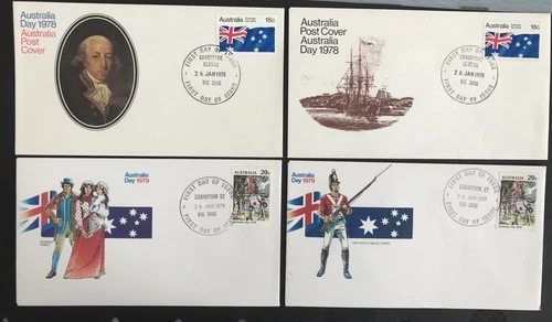 1978/79 Australian First Day Cover Envelopes "Australia Day" x 4
