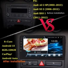 4G LTE CarPlay Android 13 8-Core Car GPS Stereo Radio Navi For Audi A3 S3 RS3 8P