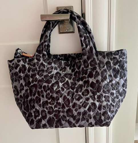 MZ WALLACE Small Metro Tote Gray Black Leopard Print Bag~New w/tags - Picture 11 of 14