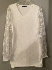 Women’s White Shein Lace Sweater Dress